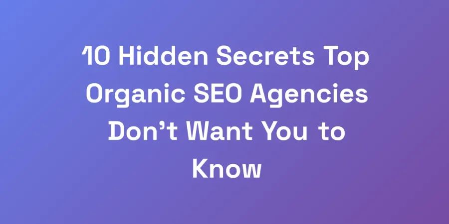 10 Hidden Secrets Top Organic SEO Agencies Don&#8217;t Want You to Know