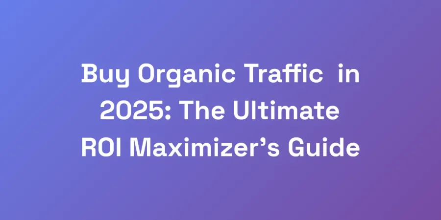 Buy Organic Traffic in 2025: The Ultimate ROI Maximizer&#8217;s Guide