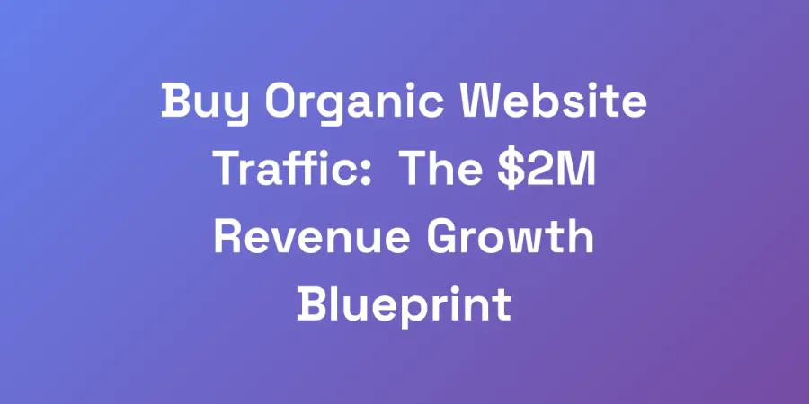 Buy Organic Website Traffic: The $2M Revenue Growth Blueprint