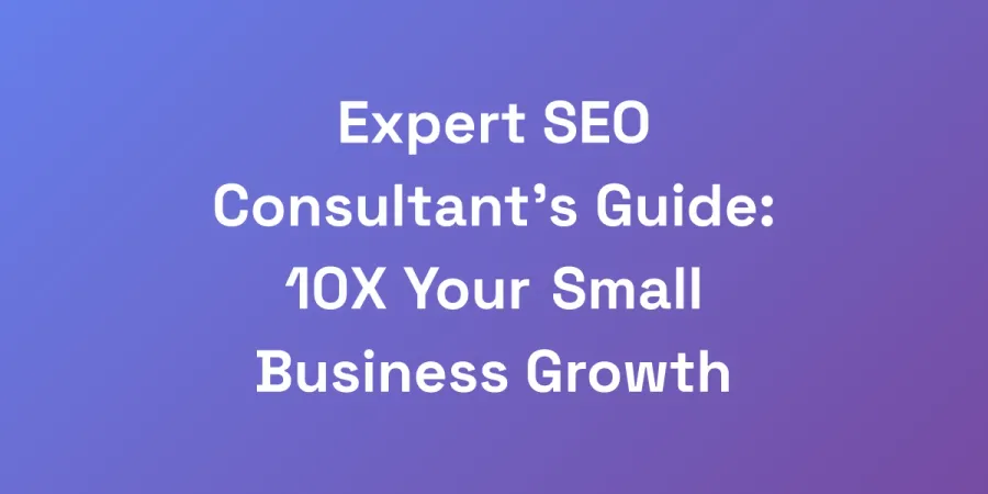 Expert SEO Consultant&#8217;s Guide: 10X Your Small Business Growth